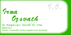 irma ozsvath business card